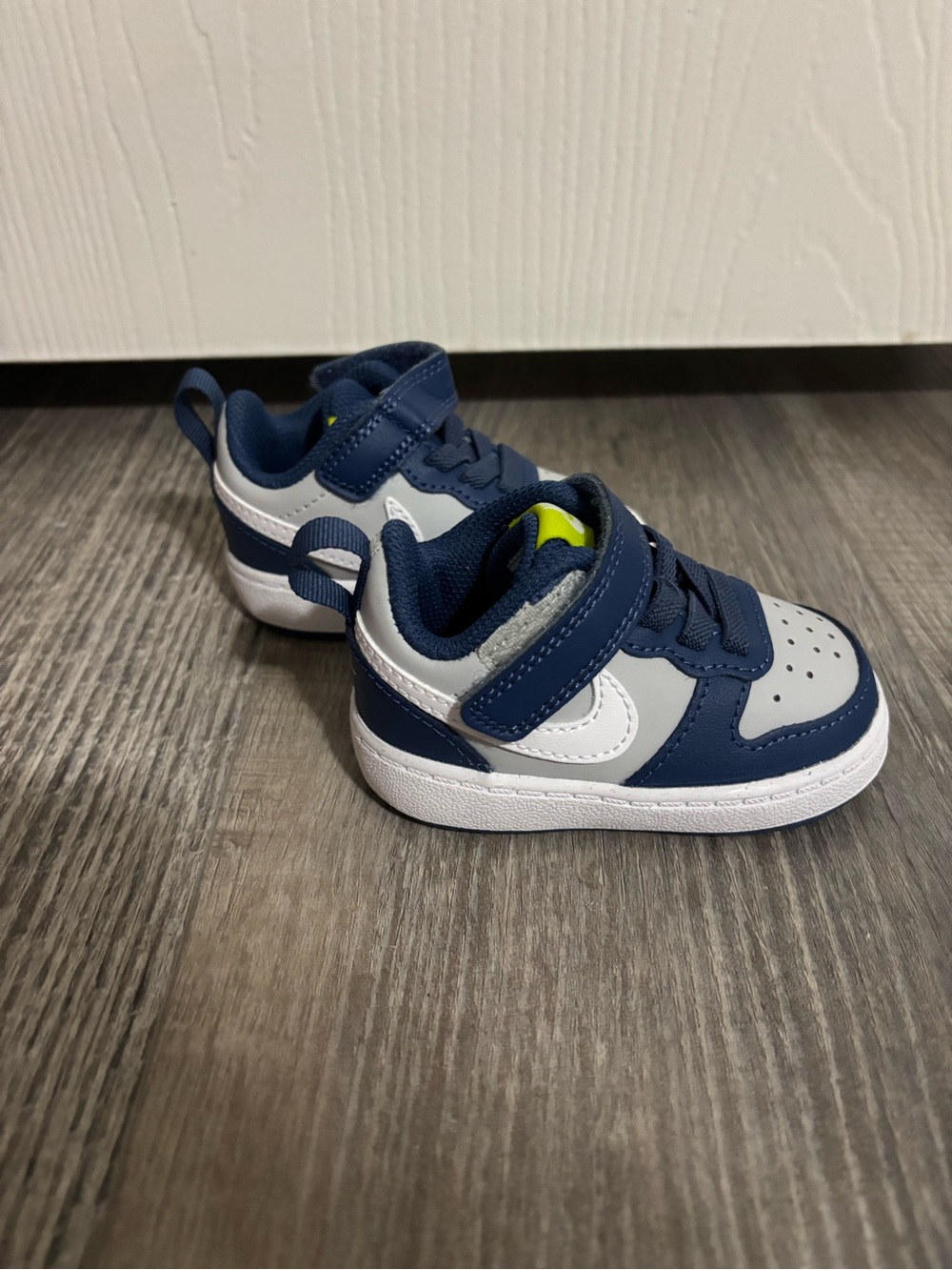 Nike Kids Navy, Gray and White Velcro Sneakers